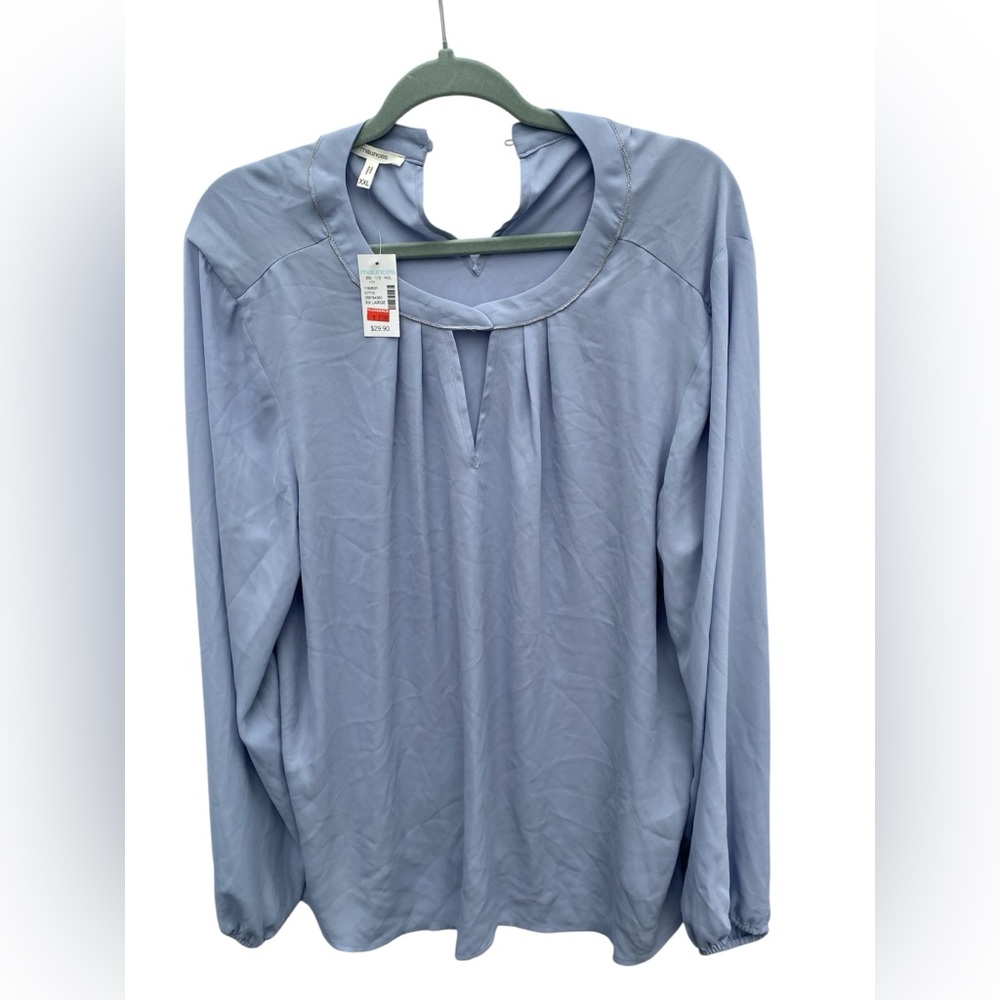 Maurices Light Blue Long Sleeve Blouse